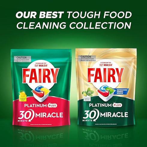 Fairy All in One Platinum Plus Lemon Automatic Dishwasher Pouches 60 Dishwasher Capsules