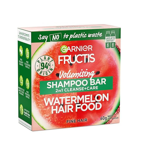 Garnier Fructis, Solid Shampoo, Cleansing And Plumping, Watermelon Hair Food 2in1 Shampoo Bar, 60g