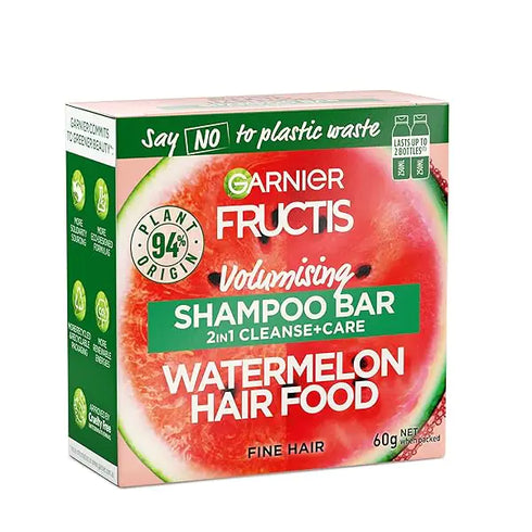 Garnier Fructis, Solid Shampoo, Cleansing And Plumping, Watermelon Hair Food 2in1 Shampoo Bar, 60g