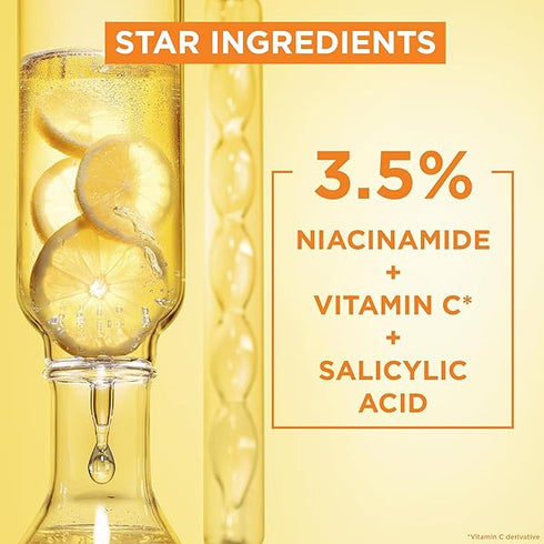 Garnier Skin Active, Face Serum, Brightening & Anti-Dark Spots, 3.5% Vitamin C, 30 ml