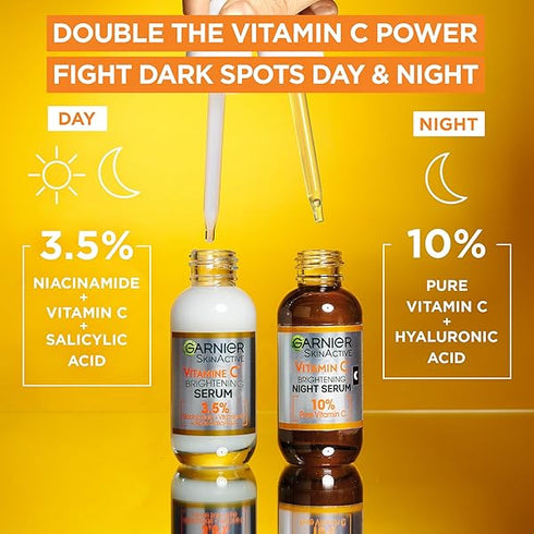 Garnier Skin Active, Face Serum, Brightening & Anti-Dark Spots, 3.5% Vitamin C, 30 ml