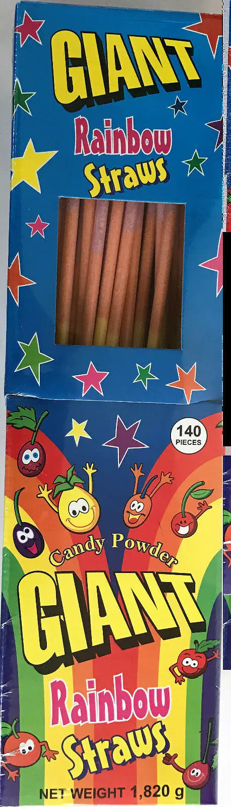 Giant Rainbow Sherbet Straw 13g - 140 Pack