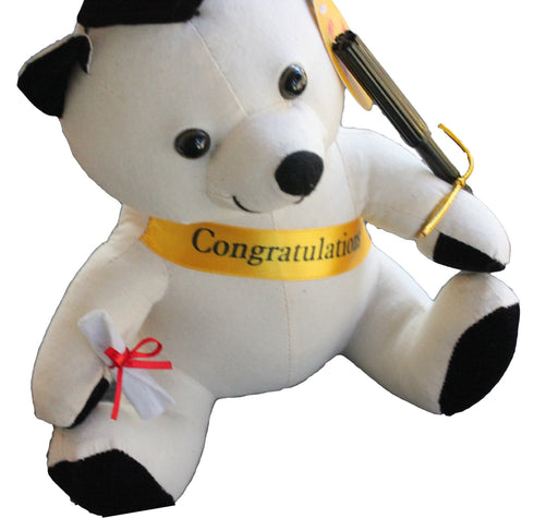 Congratulations Graduation Autograph Bear with Pen 20cm – Graduation Keepsake Gift