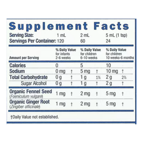 Gripe Water Original 120 ml (4floz) Relive Discomfort Age 2 Weeks+ Mommys Bliss