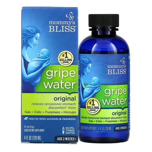 Gripe Water Original 120 ml (4floz) Relive Discomfort Age 2 Weeks+ Mommys Bliss