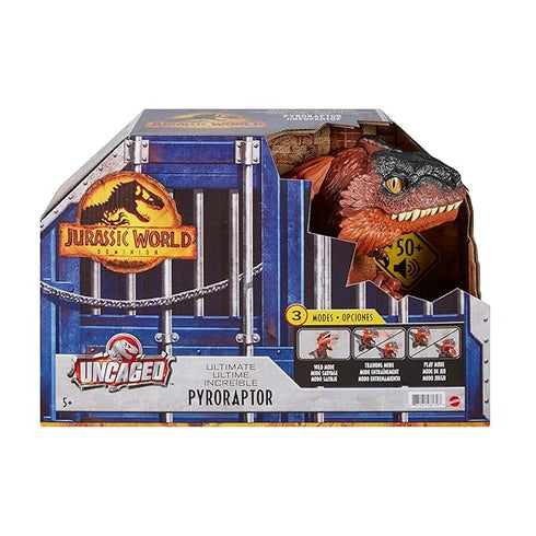 Jurassic World Dominion Uncaged Ultimate Pyroraptor Dinosaur Toy, Action Figure with Interactive Motion and Sound