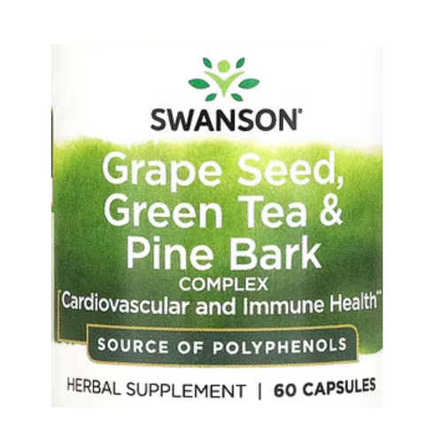 Swanson Grape Seed Green Tea and Pine Bark Complex 60 Capsules