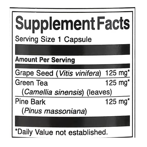 Swanson Grape Seed Green Tea and Pine Bark Complex 60 Capsules