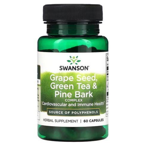 Swanson Grape Seed Green Tea and Pine Bark Complex 60 Capsules