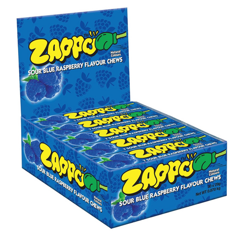 Zappo Chews Blue Raspberry 29g - 30 Packs
