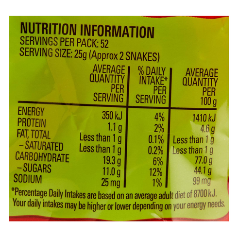 Allens Snakes Alive 1.3kg Bulk Pack No Artificial Colours