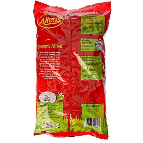 Allens Snakes Alive 1.3kg Bulk Pack No Artificial Colours