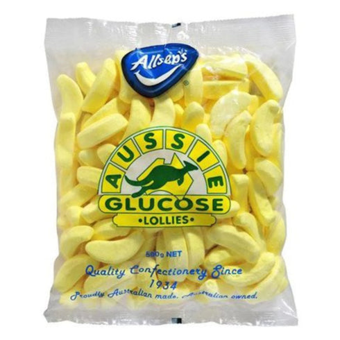Allseps Aussie Glucose Banana Candy 500g Australian Made Lollies (Copy)