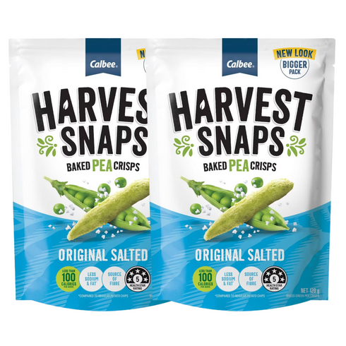 Calbee Harvest Snaps Baked Pea Crisps Original Salted Flavour 120g x 2 Packs