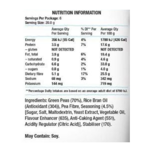 Calbee Harvest Snaps Baked Pea Crisps Original Salted Flavour 120g x 2 Packs