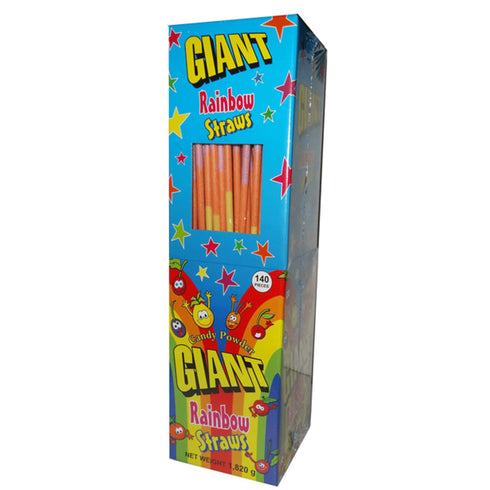 Giant Rainbow Sherbet Straw 13g - 140 Pack