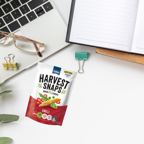 Calbee Harvest Snaps Baked Pea Crisps Chilli Flavour 120g x 2 Packs