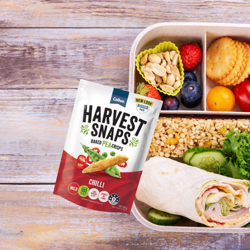 Calbee Harvest Snaps Baked Pea Crisps Chilli Flavour 120g x 2 Packs
