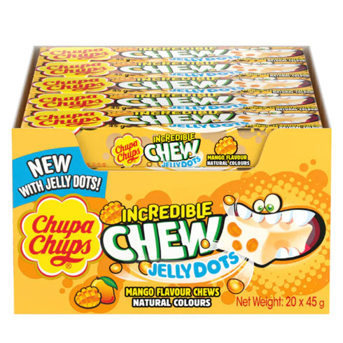 Chupa Chups Incredible Chew Jelly Dots Mango Flavour 45g x 20 Packs (AMZ - FBA)