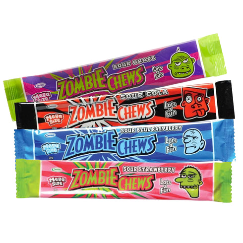 Zombie Chews Assorted Flavours 28g - 60 Bar Pack