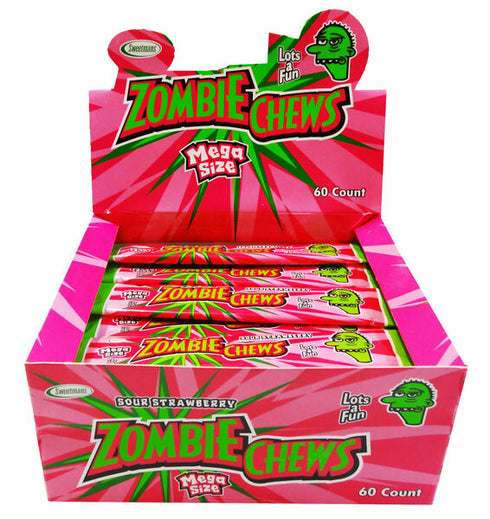 Zombie Chews Sour Strawberry 28g - 72 Bar Pack