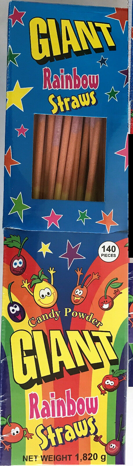 Giant Rainbow Sherbet Straw 13g - 140 Pack