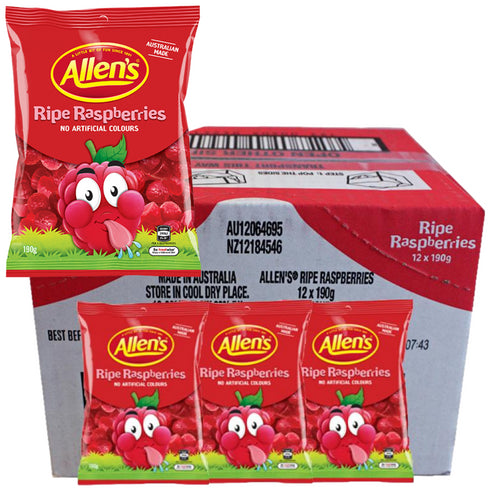 Allens Ripe Raspberries 190g - 12 Pack