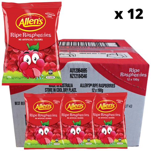 Allens Ripe Raspberries 190g - 12 Pack