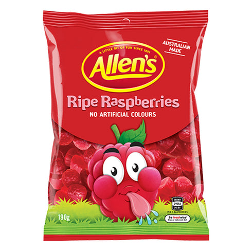 Allens Ripe Raspberries 190g - 12 Pack