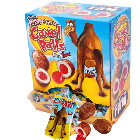 Fini Camel Balls 5g Liquid Filled Extra Sour Bubble Gum - 200 Pack (Gluten Free)