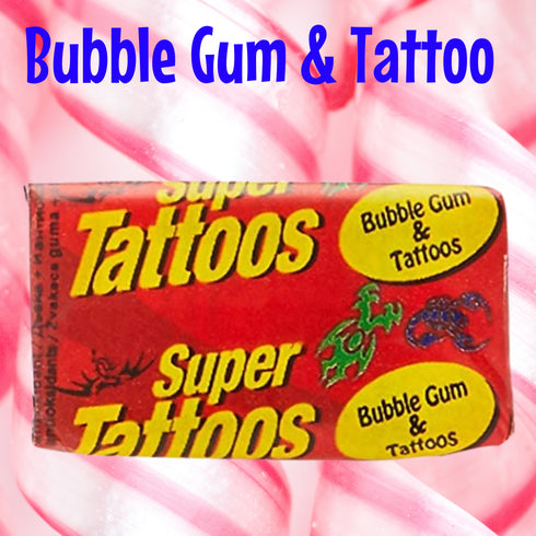 Super Tattoos Bubble Gum 5.5g x 200 Piece Pack