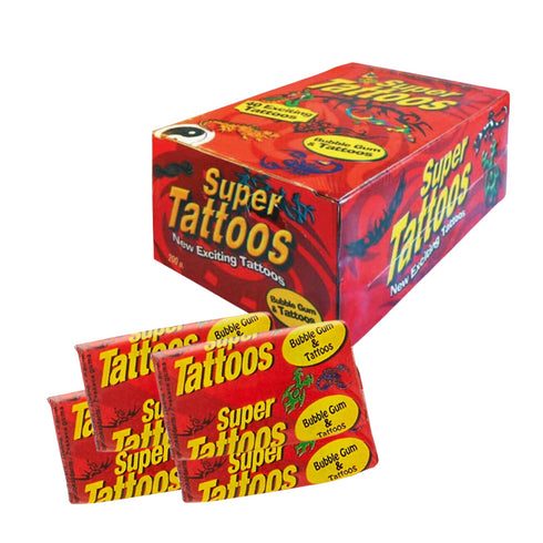 Super Tattoos Bubble Gum 5.5g x 200 Piece Pack