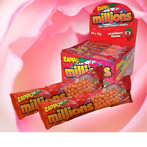 Zappo Millions Strawberry Flavour 75g x 24 Piece Pack