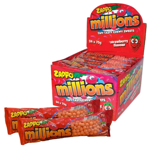 Zappo Millions Strawberry Flavour 75g x 24 Piece Pack
