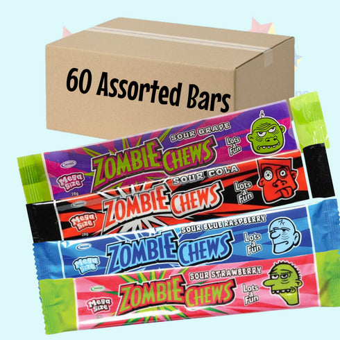 Zombie Chews Assorted Flavours 28g - 60 Bar Pack