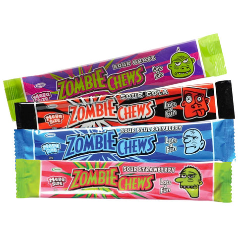 Zombie Chews Assorted Flavours 28g - 60 Bar Pack