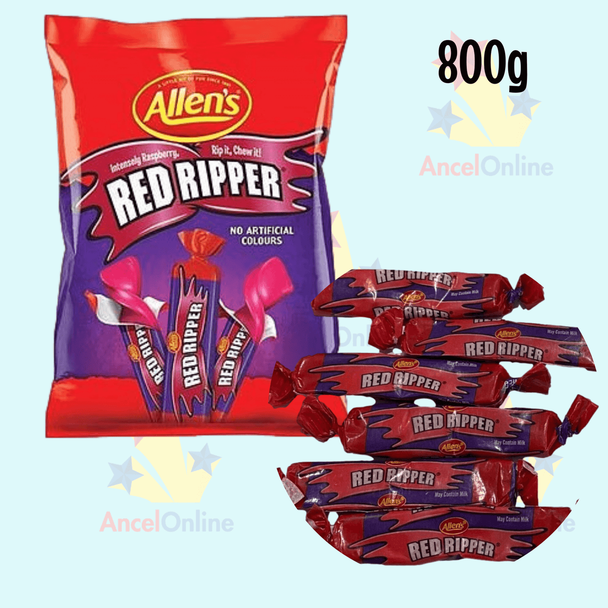 Allens Red Ripperz 800g – showbagsgalore